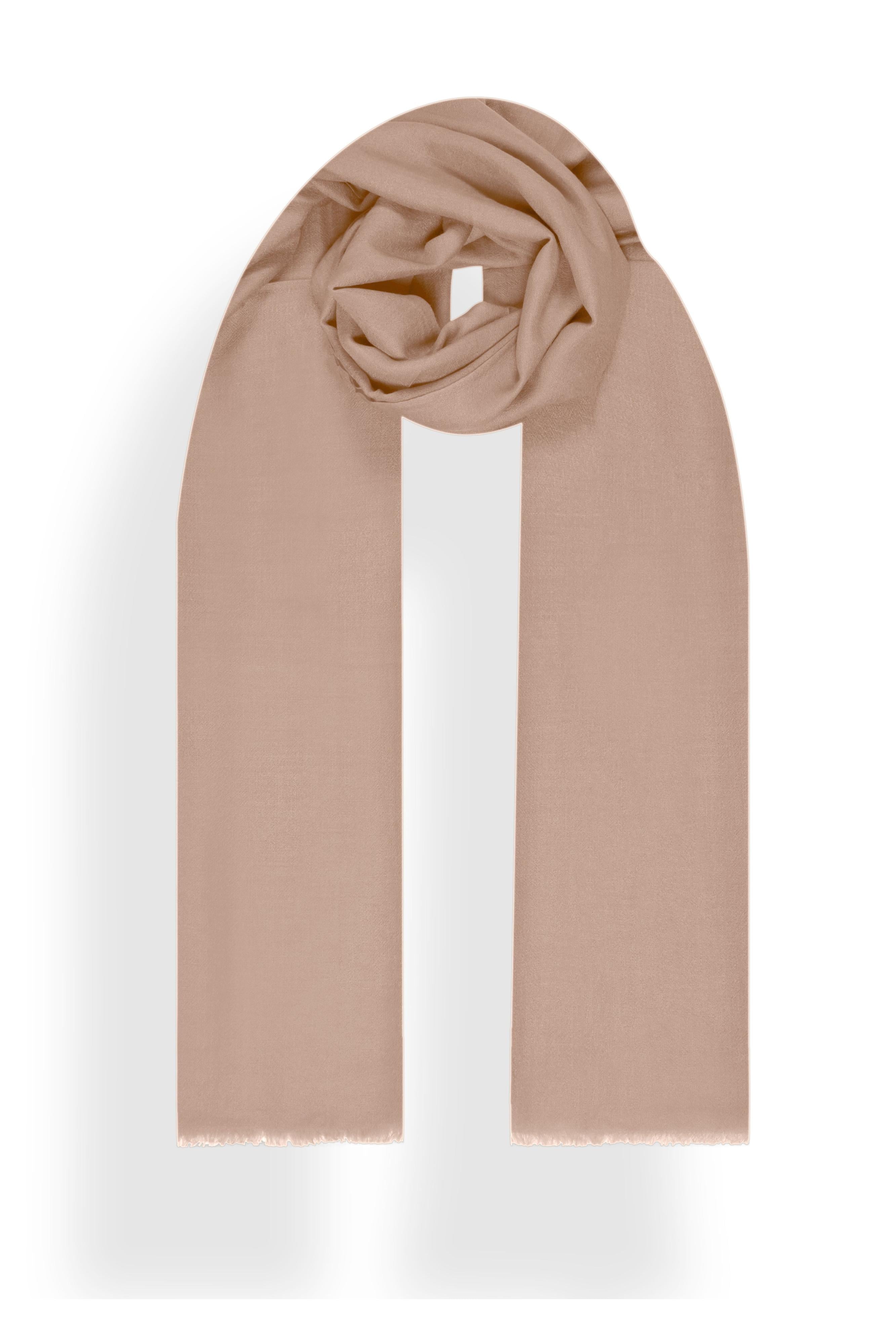 Cashmere Gauze Weave Shawl (Nude)