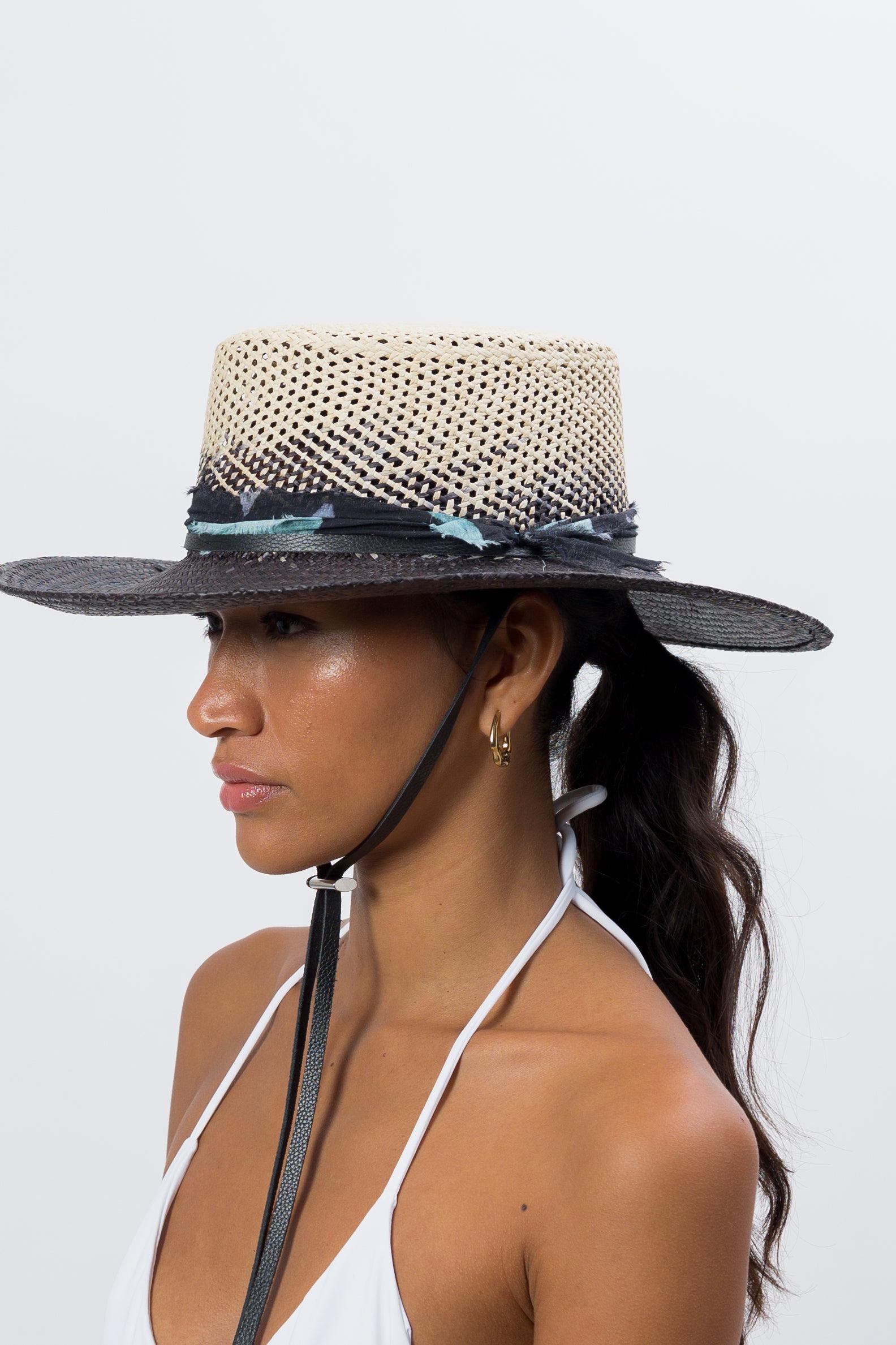 Two-tone Cordovan Hat Long Brim