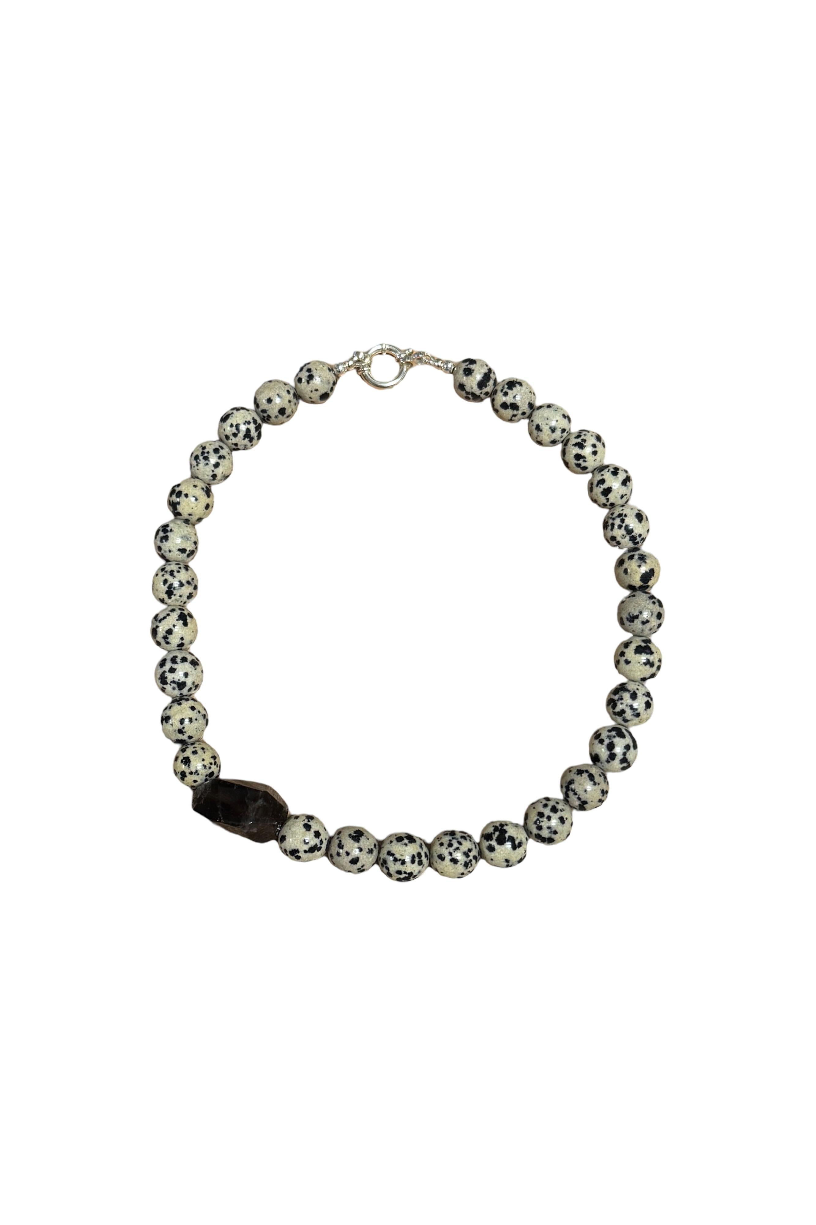 Dalmation Jasper & Smokey Quartz Necklace