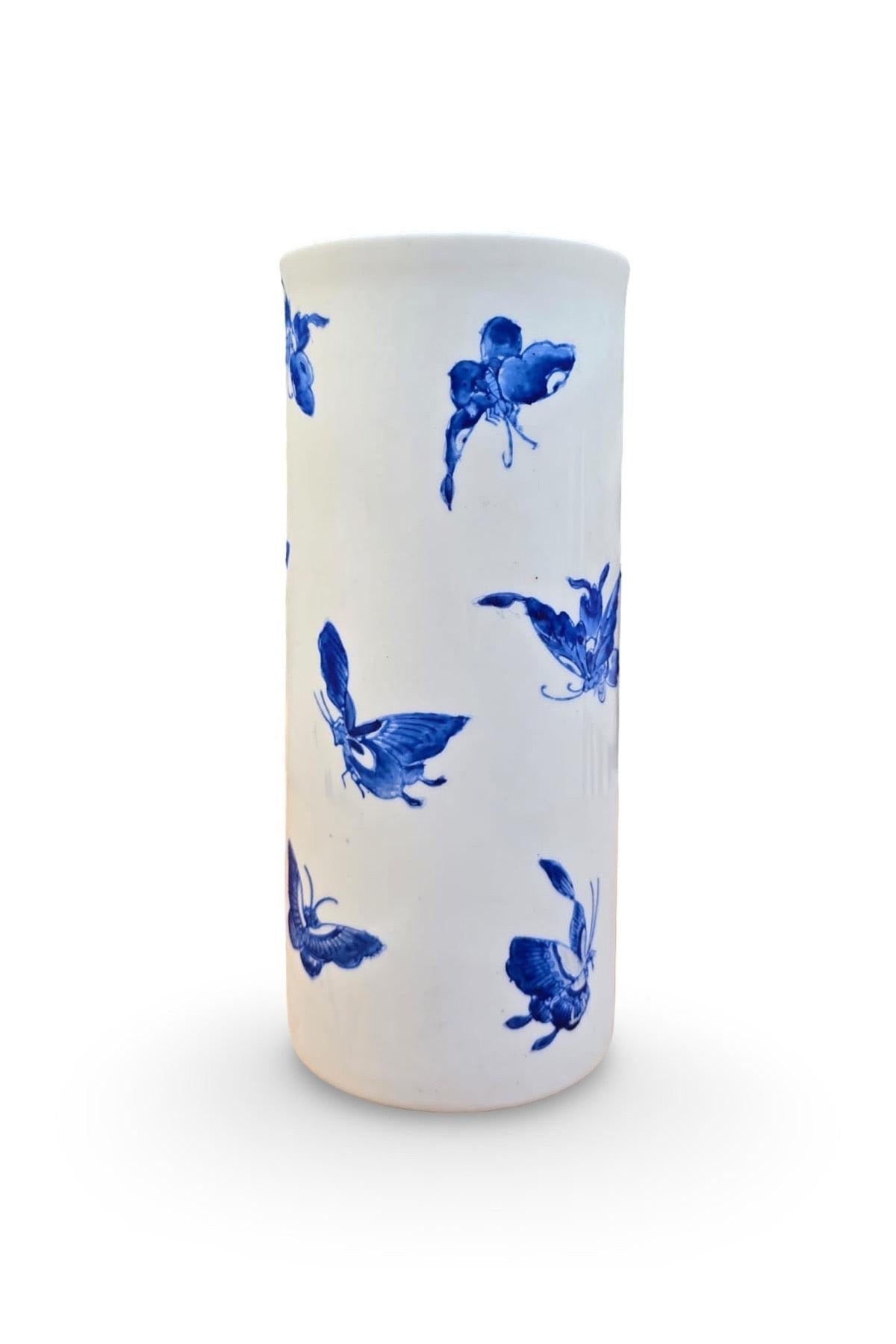 Butterfly Cylindrical Vase