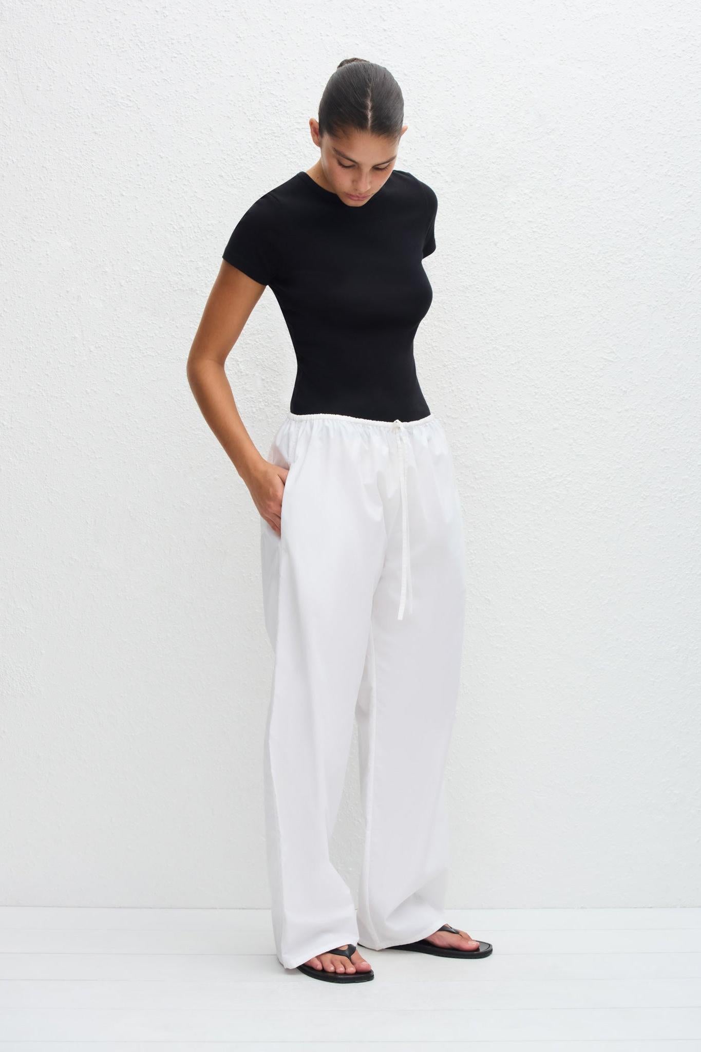 Drawcord Pant (White)