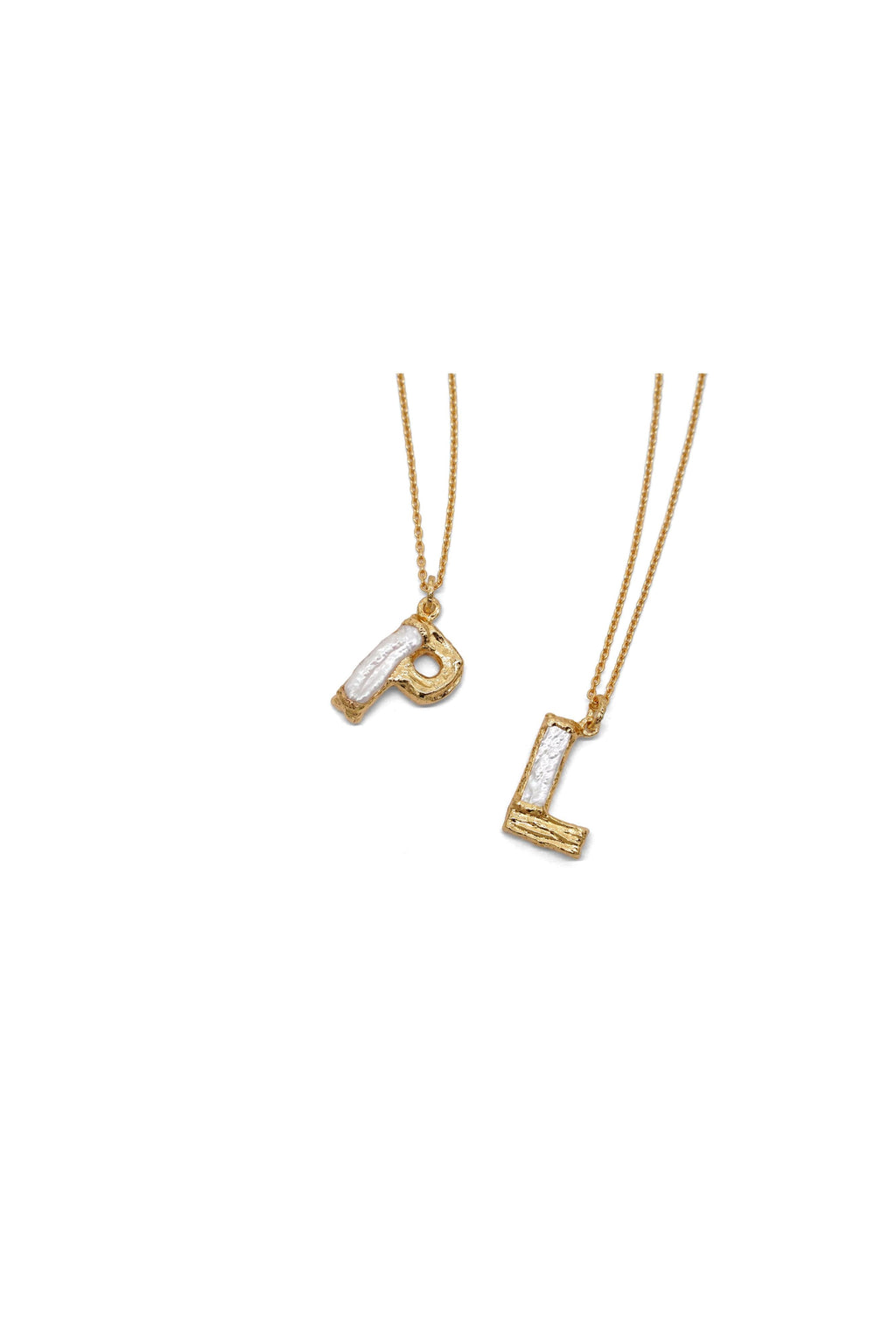 Birch Pearl Alphabet Necklace - A