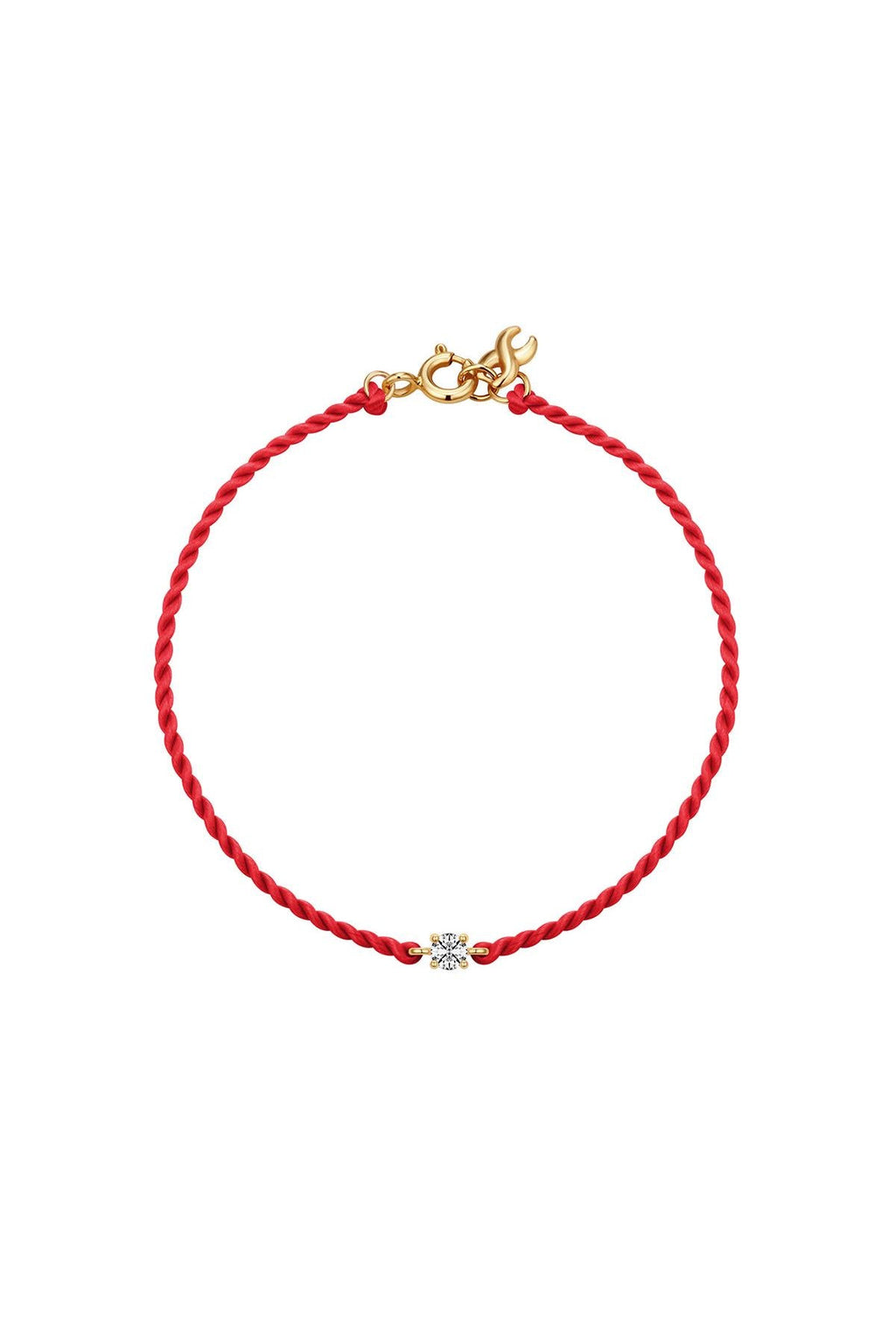 14K Lucky Diamond Silk Bracelet (Red)