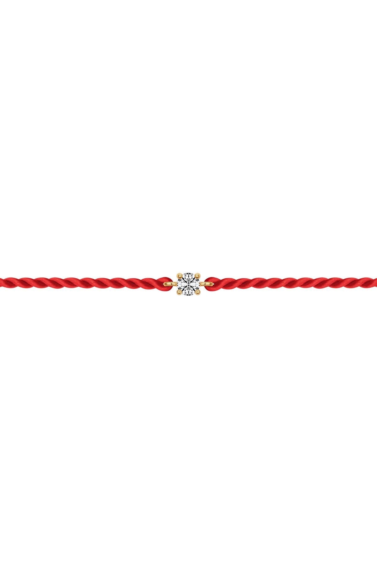 14K Lucky Diamond Silk Bracelet (Red)