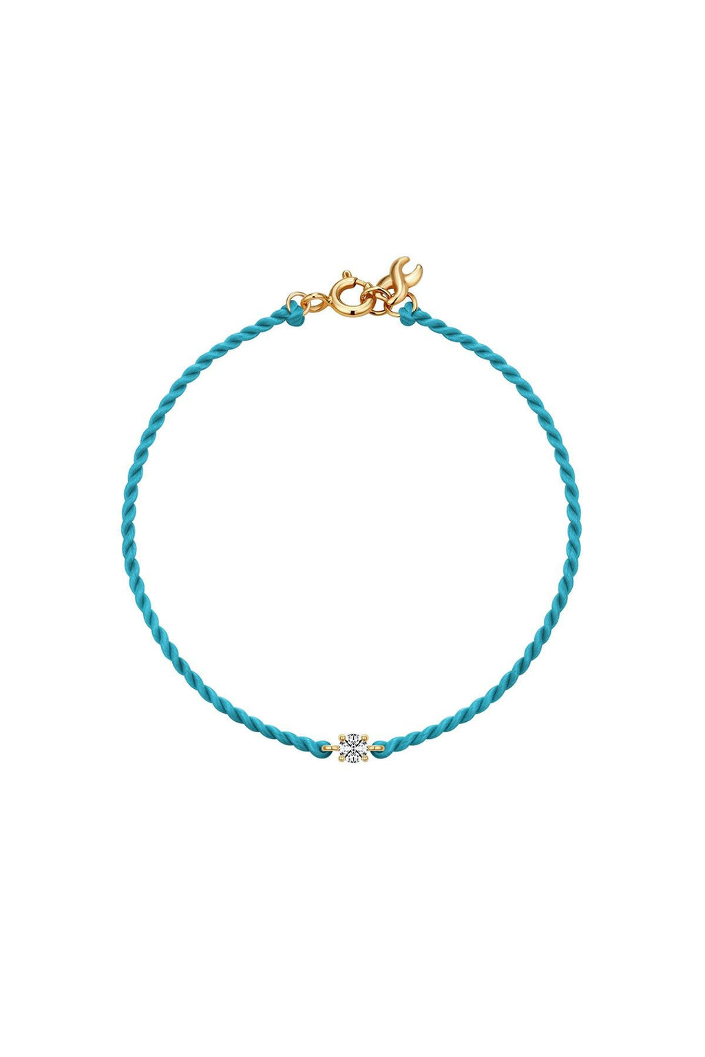 14K Lucky Diamond Silk Bracelet (Bluegreen)