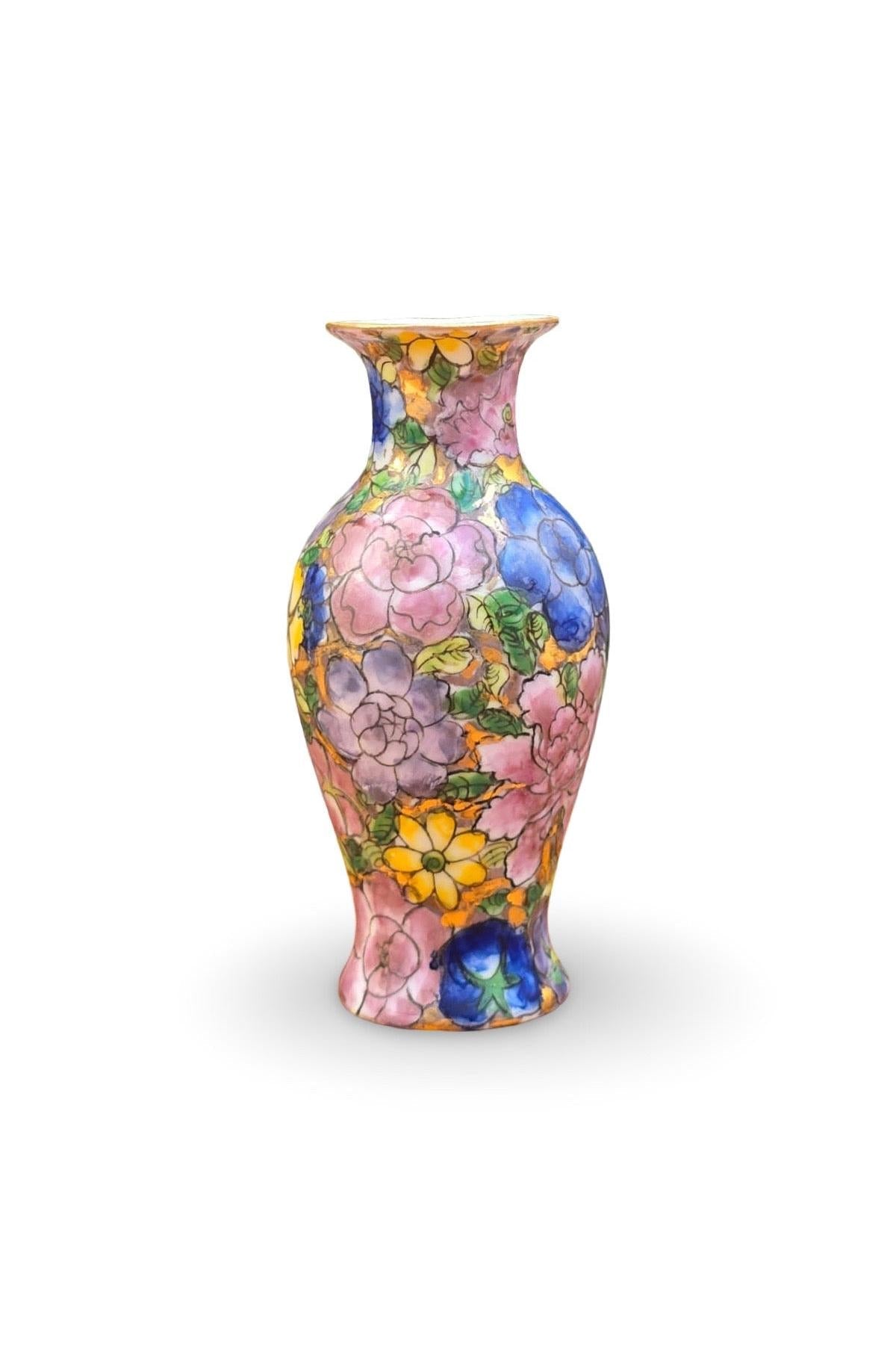 Multicolor Floral Yuhuchunping Vase
