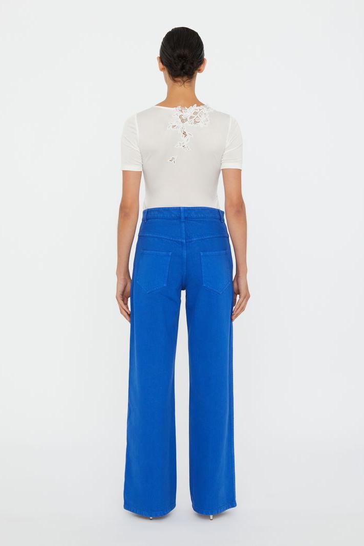 Hibiscus Embroidered Rib Tee