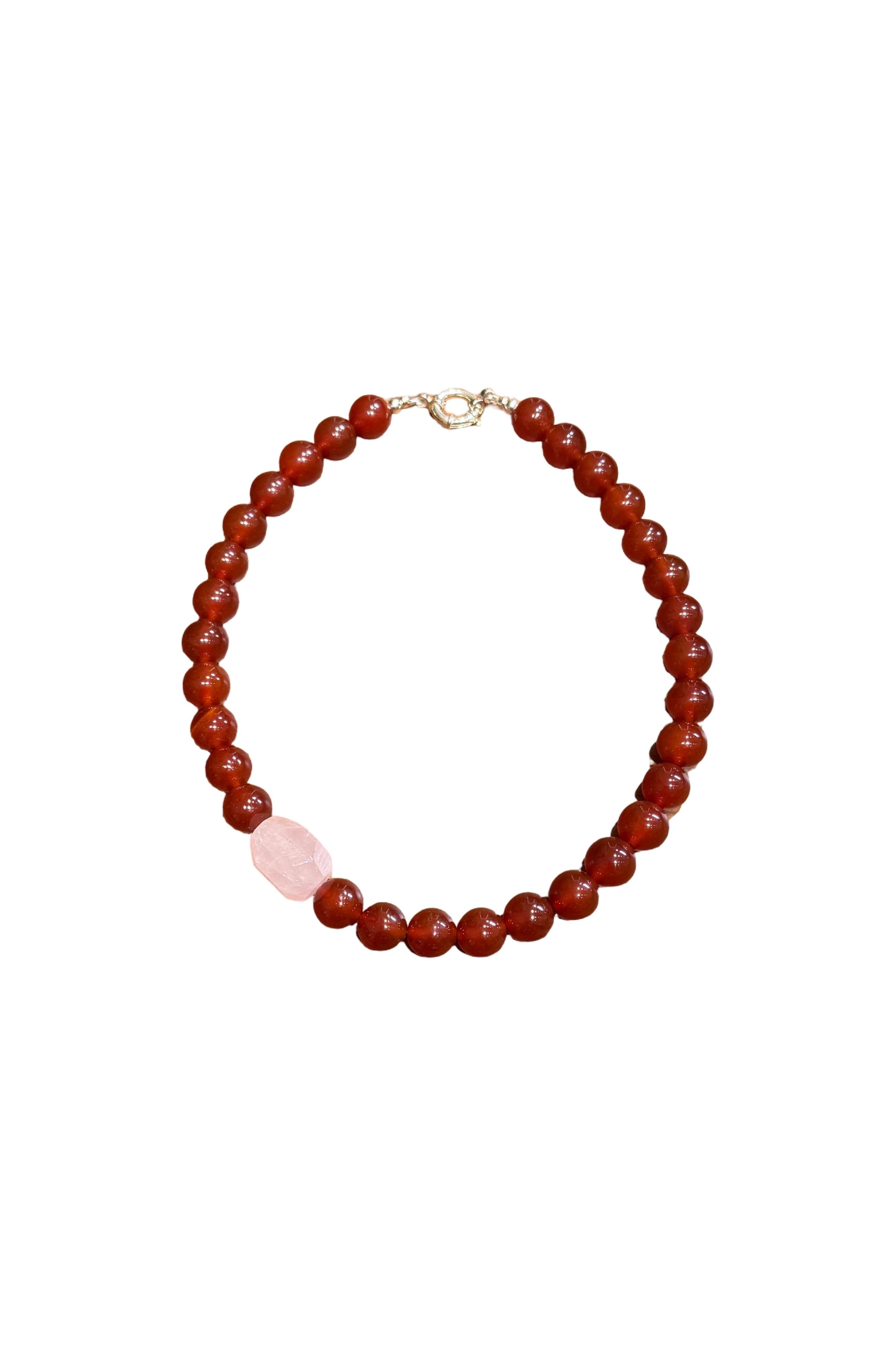 Carnelian with Rose Quartz Necklace