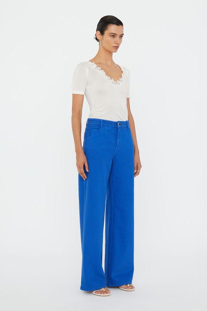 Hibiscus Embroidered Rib Tee