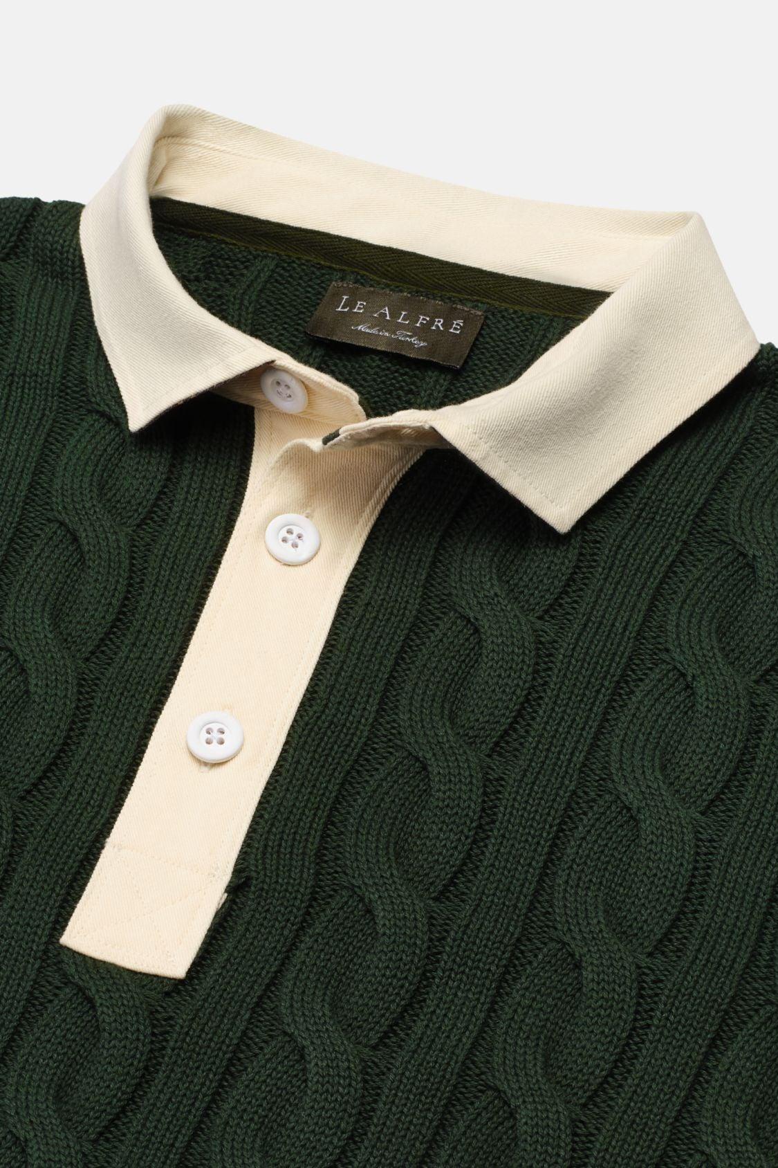 Cable Knit Rugby (Green)