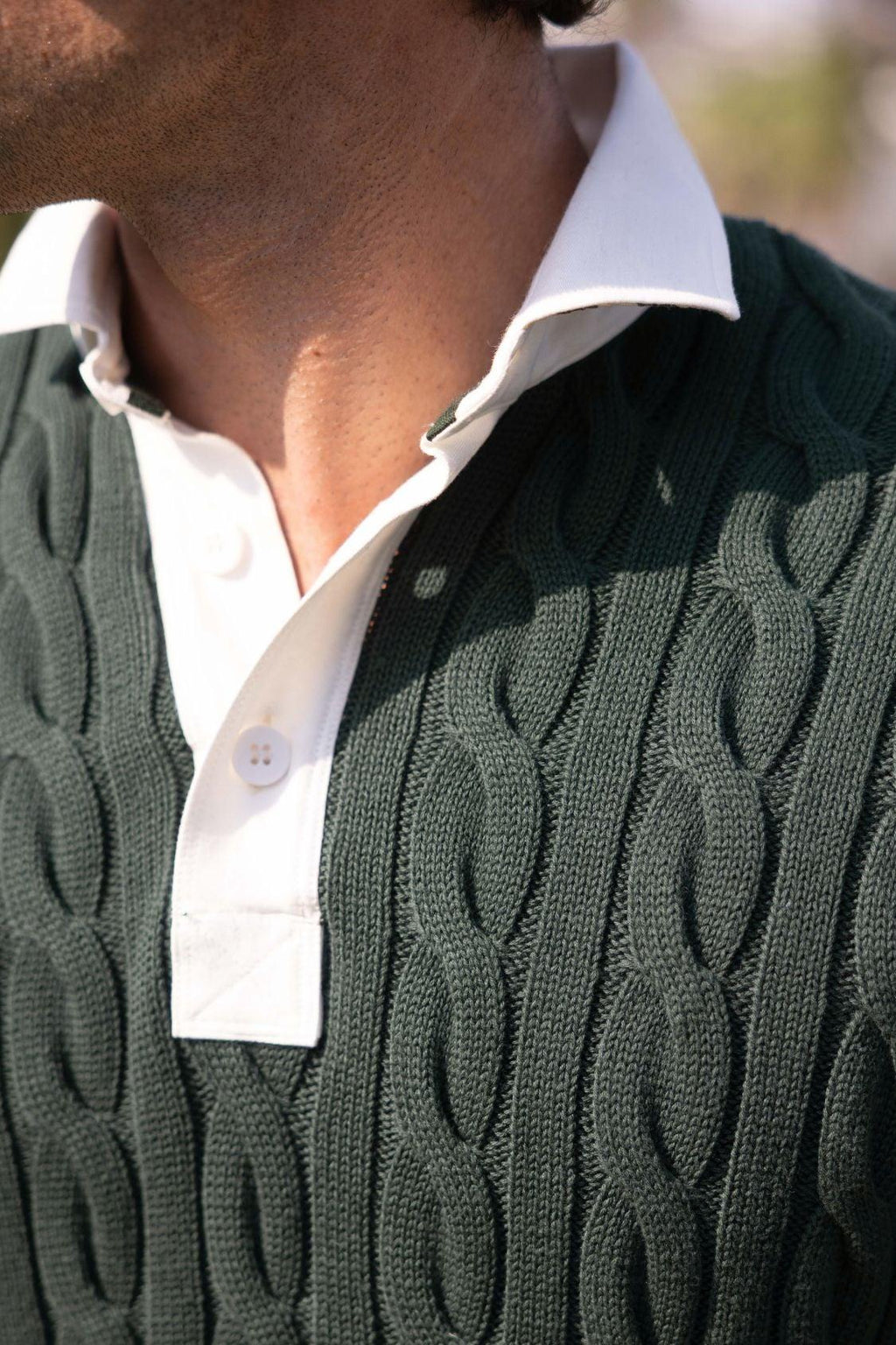 Cable Knit Rugby (Green)