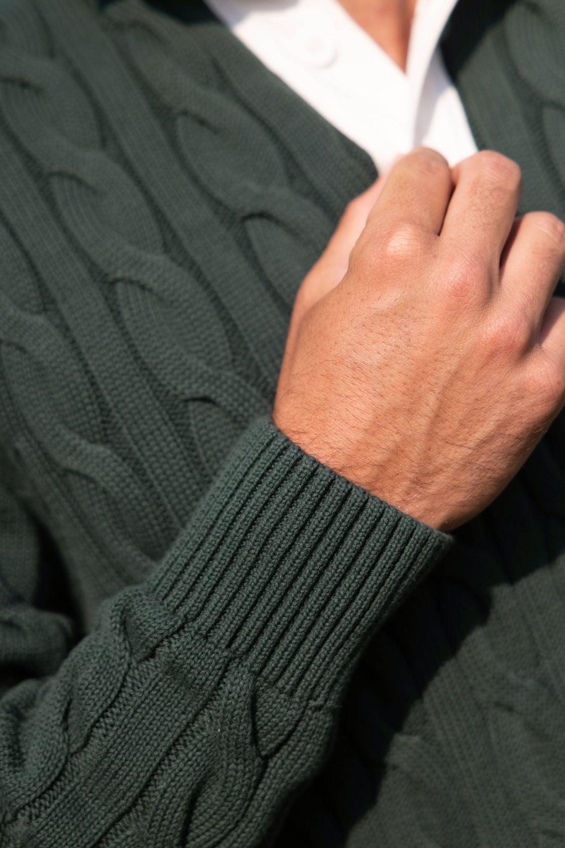 Cable Knit Rugby (Green)