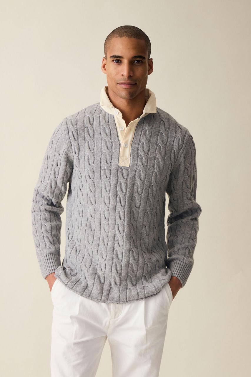 Cable Knit Rugby (Grey)