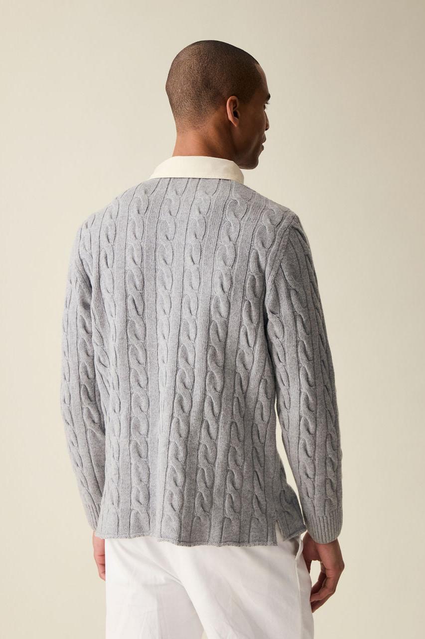 Cable Knit Rugby (Grey)