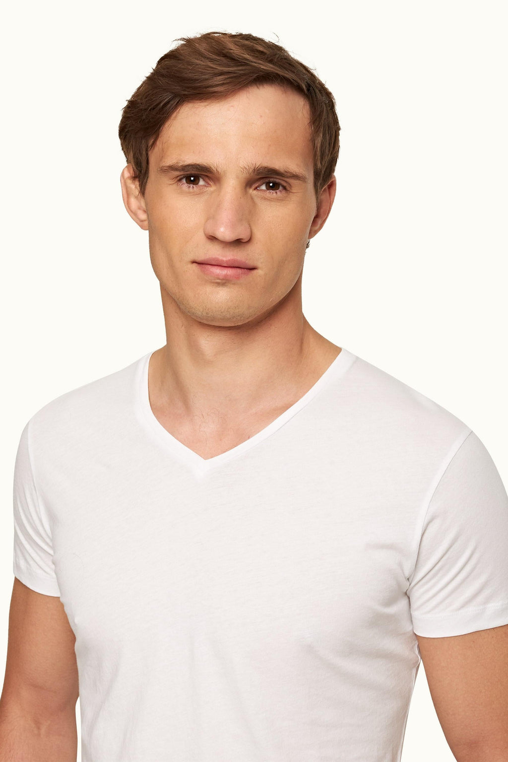 Ob-V White V-neck T-Shirt