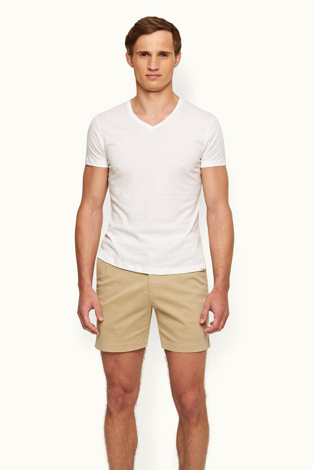 Ob-V White V-neck T-Shirt