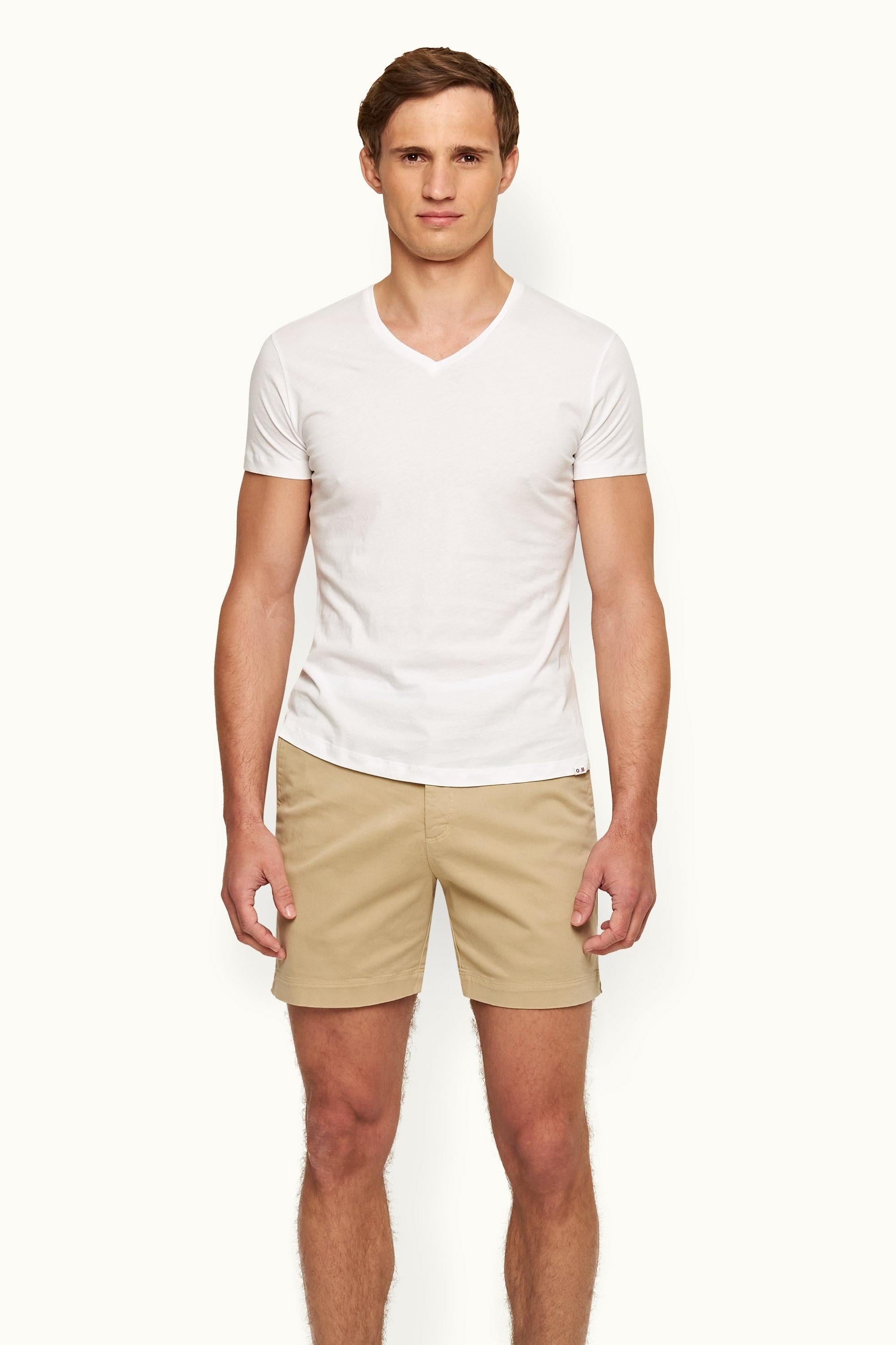 Ob-V White V-neck T-Shirt