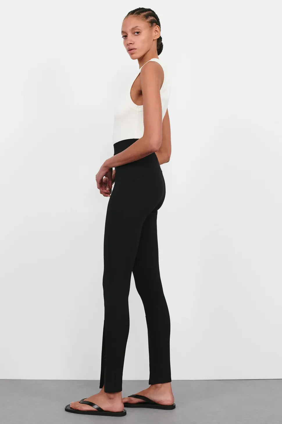 Opaque Front Zip Legging