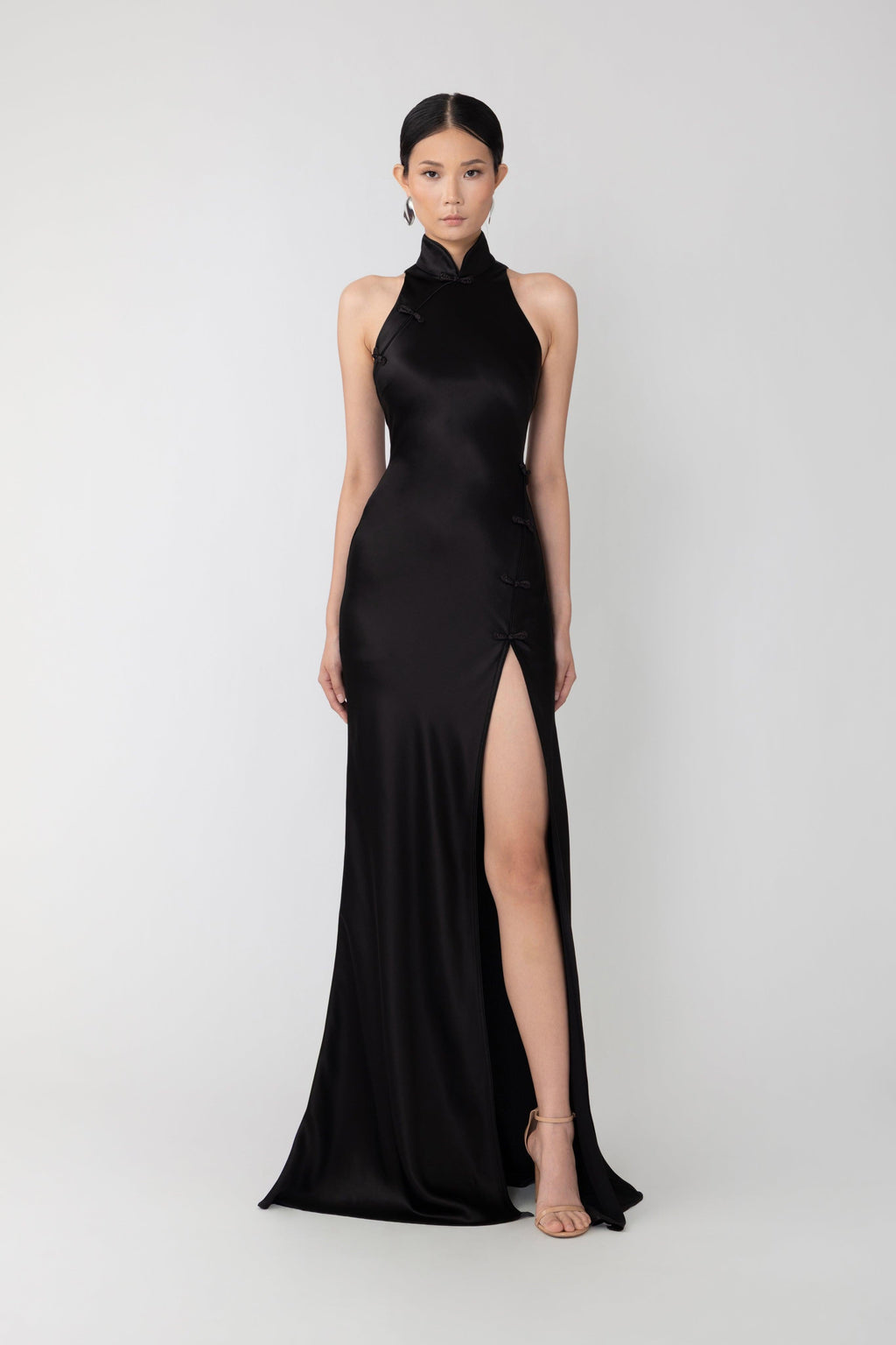 Phoebe Satin Gown (Black)