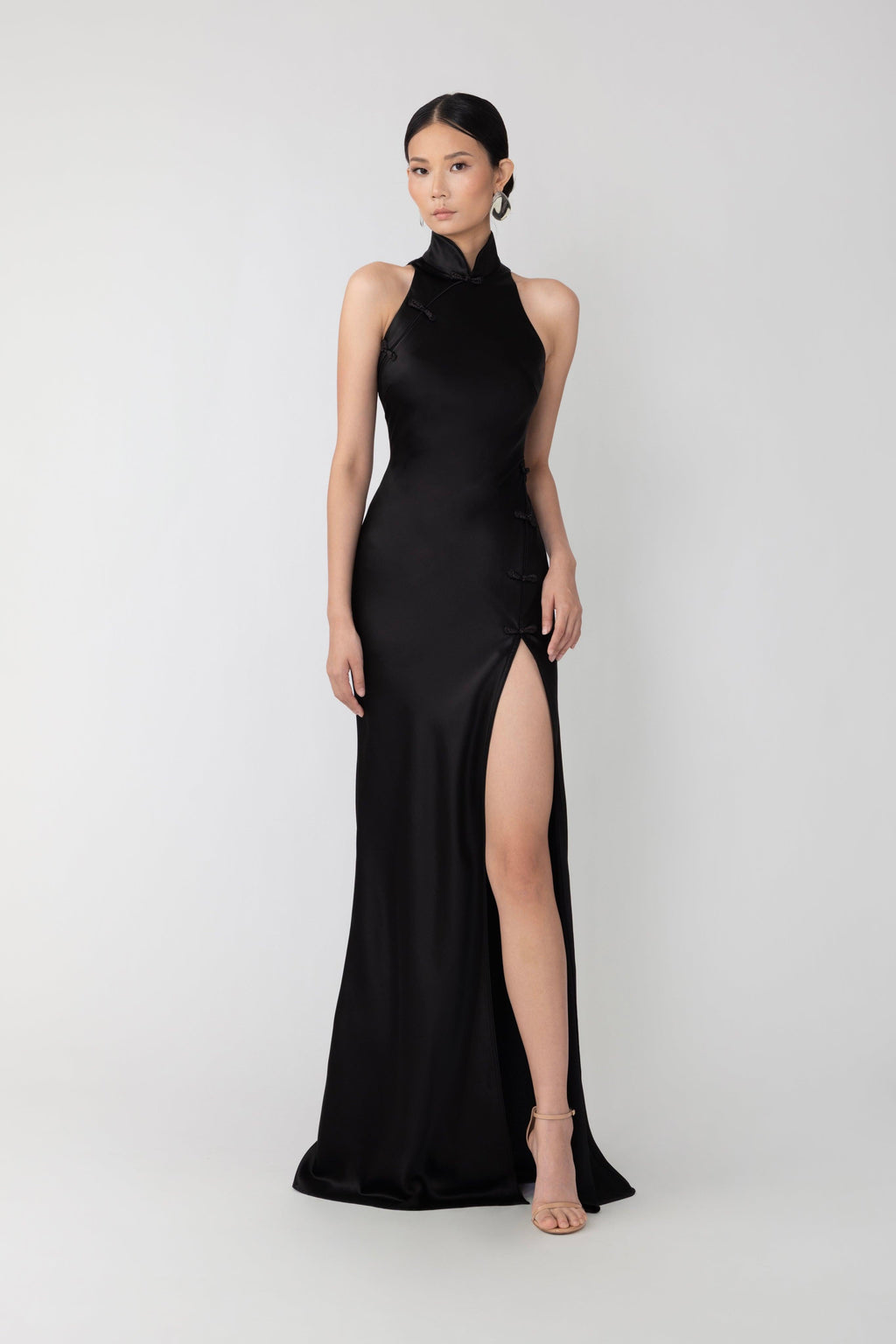 Phoebe Satin Gown (Black)