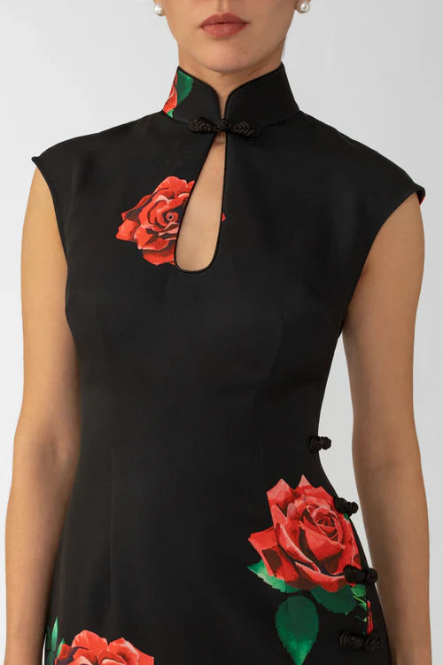 Raya Rosa Mini Dress (Black)