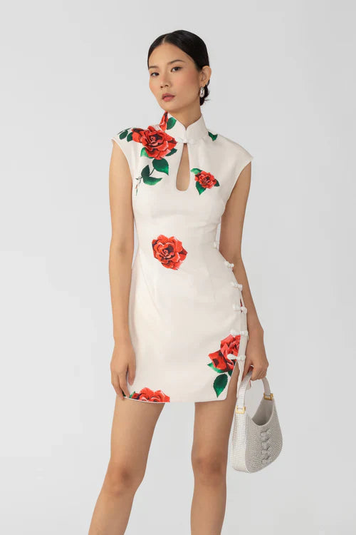 Raya Rosa Mini Dress (White)