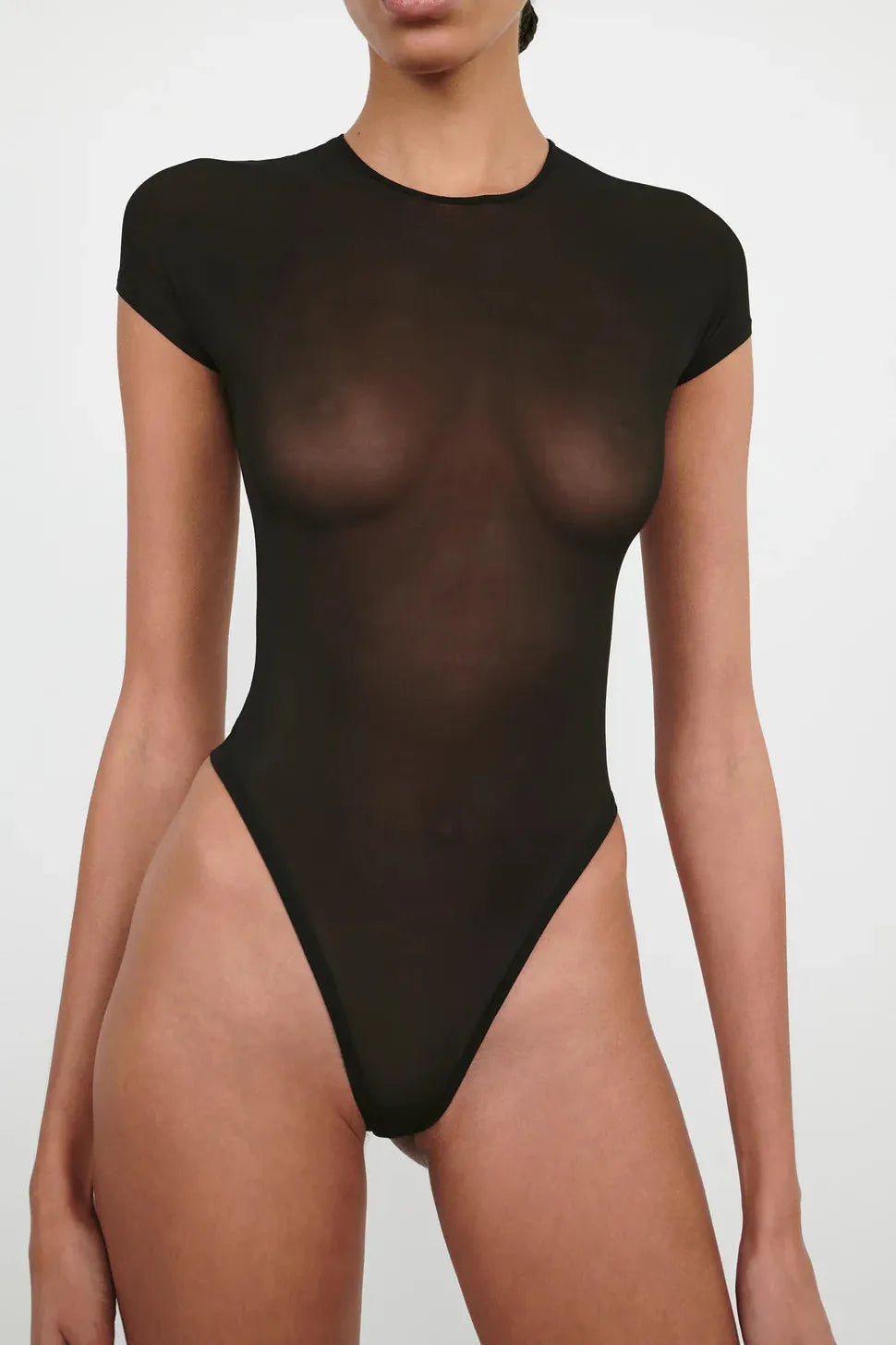 Sheer Cap Sleeve Bodysuit