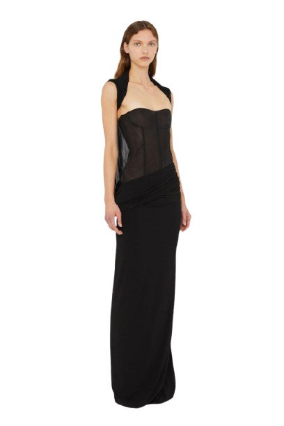 Coiled Jersey Corseted Tee Gown