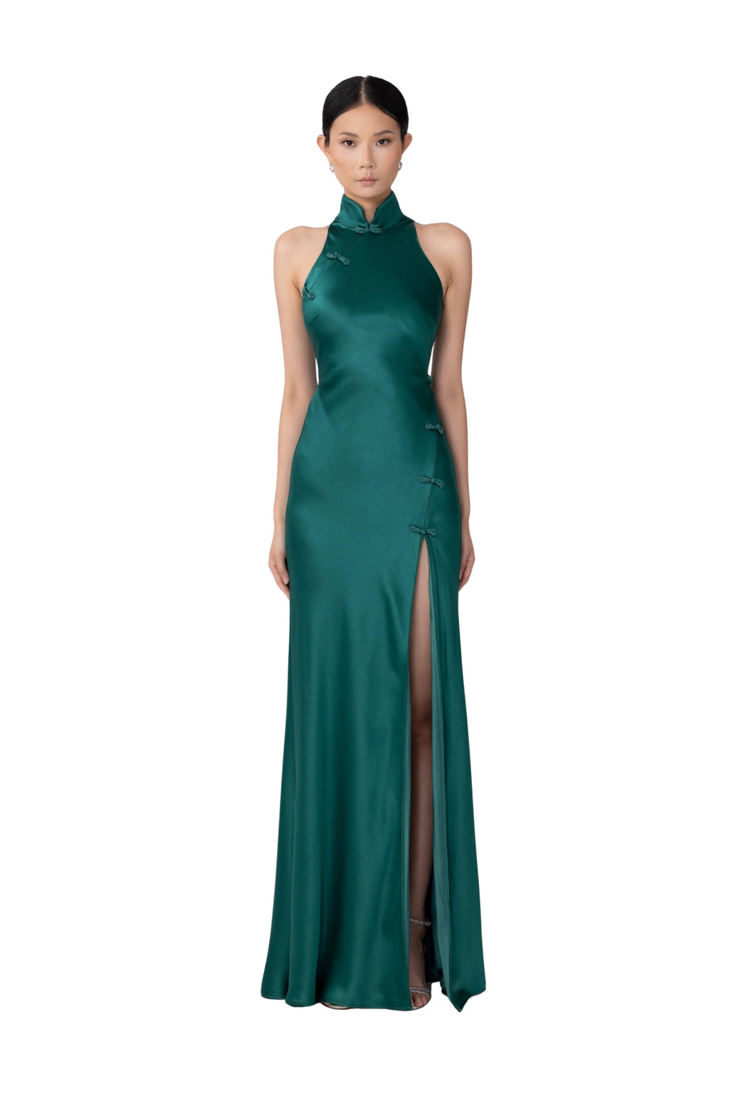 Phoebe Satin Gown (Emerald)