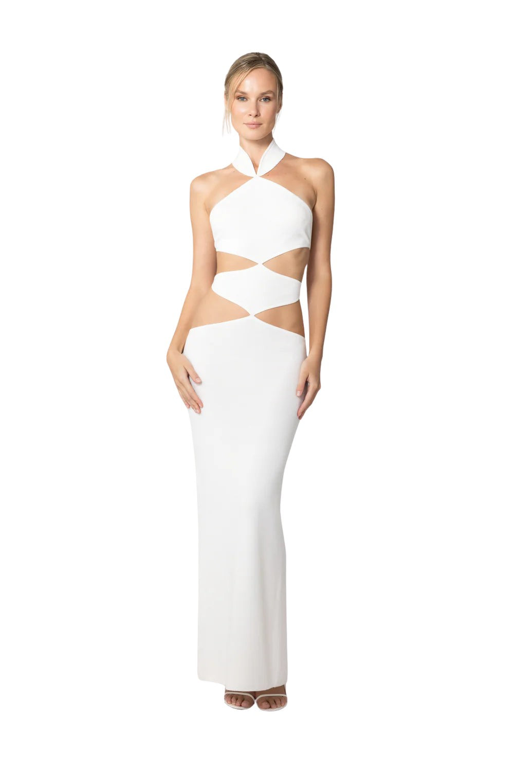 Selma Knit Cut-Out Dress (White)
