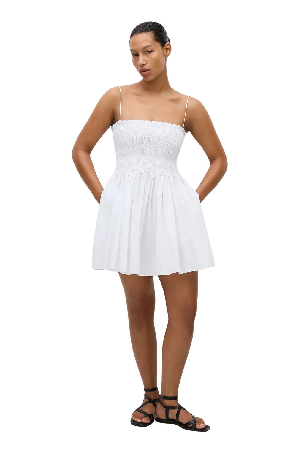 Shirred Bodice Mini Dress