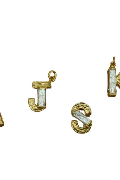 Birch Pearl Alphabet Necklace - K