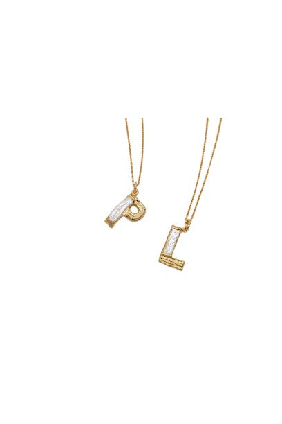 Birch Pearl Alphabet Necklace - S