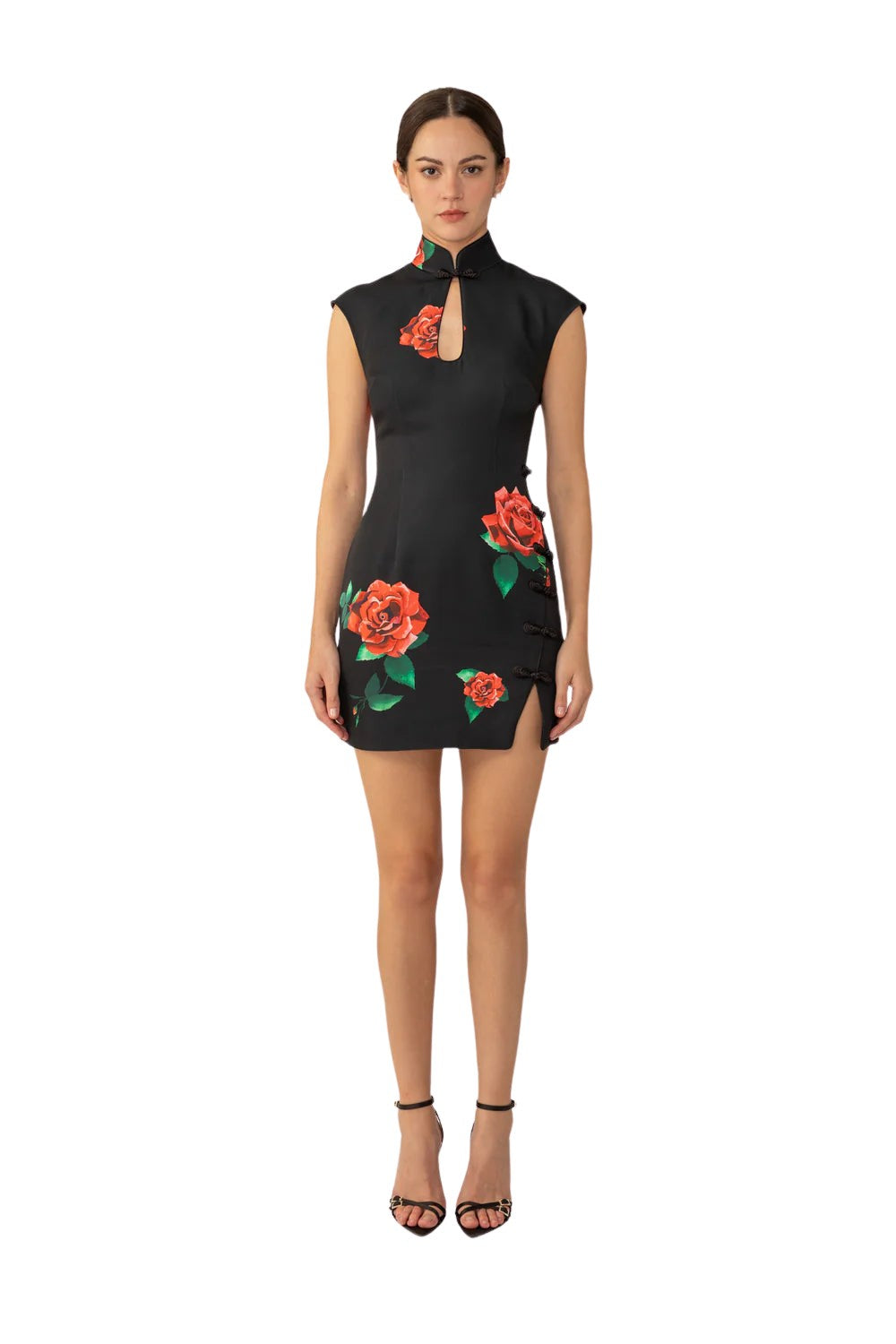 Raya Rosa Mini Dress (Black)