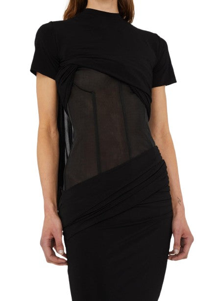 Coiled Jersey Corseted Tee Gown