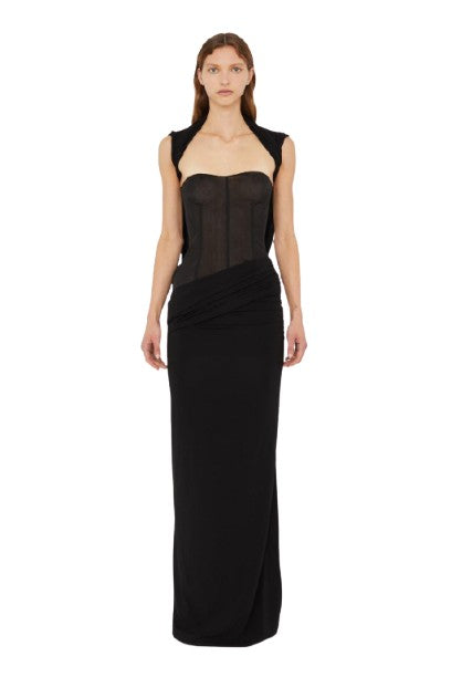 Coiled Jersey Corseted Tee Gown