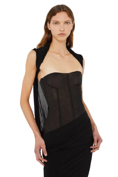 Coiled Jersey Corseted Tee Gown