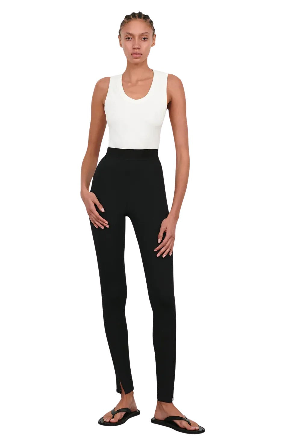 Opaque Front Zip Legging