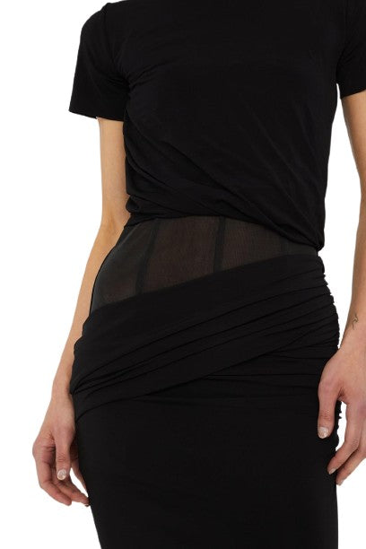 Coiled Jersey Corseted Tee Gown