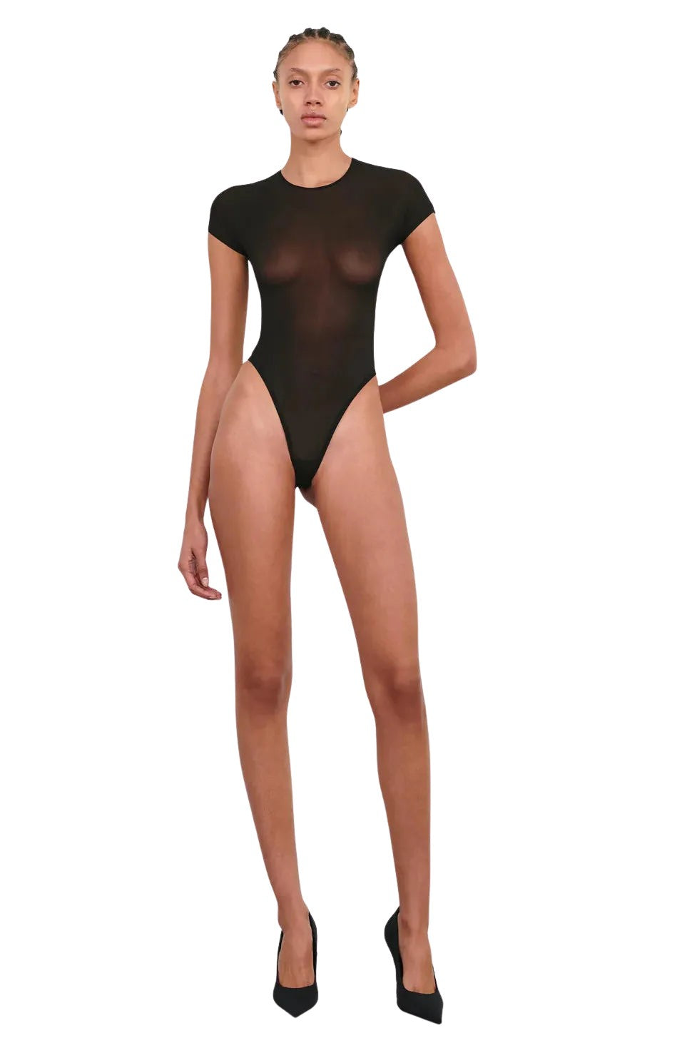 Sheer Cap Sleeve Bodysuit