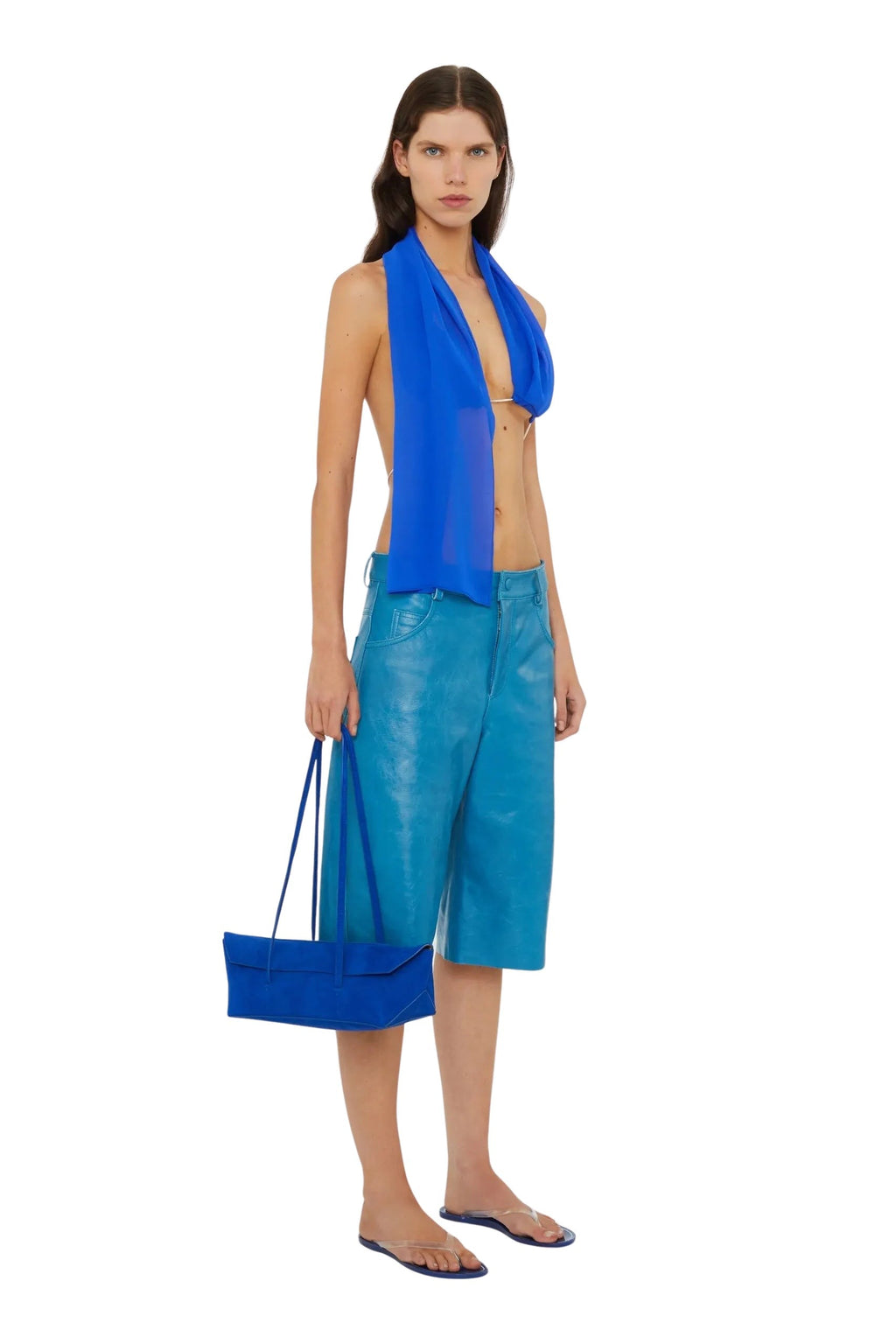 Silk Scarf Chain Bra Top